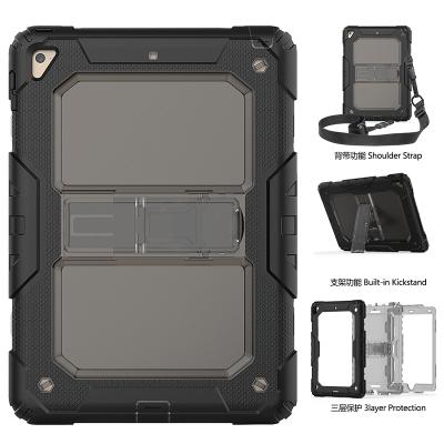 China Rugged 3-Layer Shockproof Shockproof Silicone+PC Protective Tablet Case For iPad 9.7 2017&2018 for sale