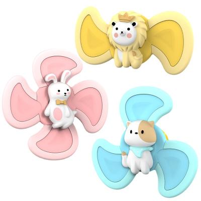 China Cognitive Floating Toy Wholesale Children'S Sucker Spin Toys Rotate-flower Insect Water Animal Cartoon Baby Bath Toy for sale