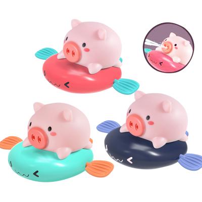 China Children Squirt Hot Sale 2021 Pink Pig Water Bath Spray Multicolor Cute Floatable Baby Toy Can Be Squeezed And Healthy Bath Toy for sale