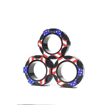 China LQQ0157 Magnetic Spinner Rings Spinner Rings Spinner Magnetic Spinner Rings Sensory Toy Camouflage Color 3 Pcs Magnetic Spinner Relaxation Ring for sale