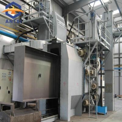 China Factory Bridge Roller Conveyor Large Beams Steel Welded Construction Automatic Pass Through Type Shot Blasting Machine for sale