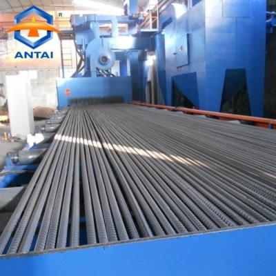 China Building Material Shops Rebar Steel Bars Descaling Machine Automatic Roller Conveyor Shot Blasting Machine Manufacturer for sale