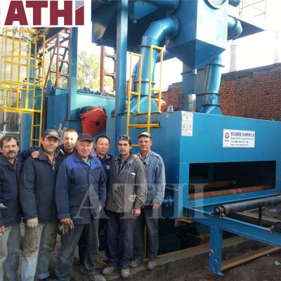 China 3000mm blast wheel steel abrator blasting device for channel angle iron steel aluminum profiles for sale