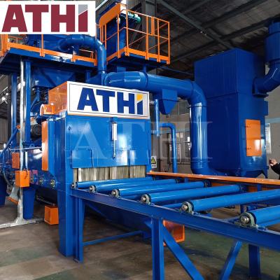 China The roller conveyor H beam C profile structural steel roller conveyor the shot blasting machine /sand blasting device for surface cleaning for sale