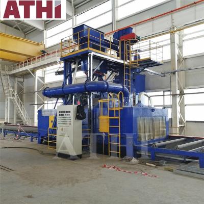 China Building Material Shops Steel Sheets Plates Profiles Line Automatic Retention Shot Blasting And Painting Line for sale