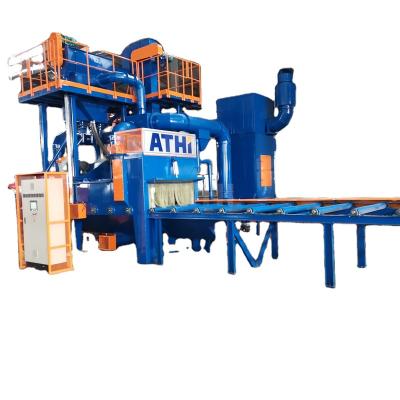 China rust/corrosion inhibitor roller conveyor type Q69 structural steel beam shot blasting machine/steel shot blasting machine for sale