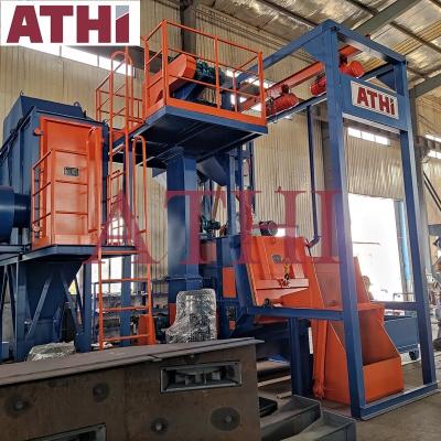 China Building Material Shops Automatic Blast Machine Rubber Belt Tumbler Steel Belt Shot Blasting Machine for Cleaning Small Metal Parts for sale