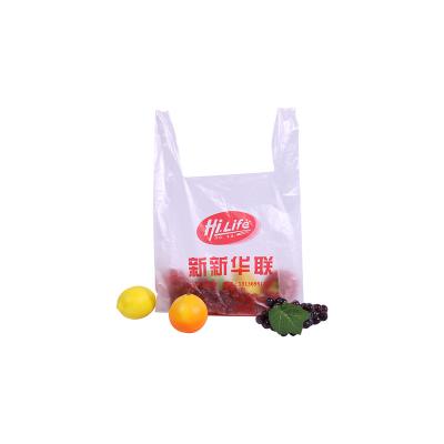 China Recyclable Custom T-shirt Grocery Restaurants Supermarket Small Business Plastic Bags With Handles for sale