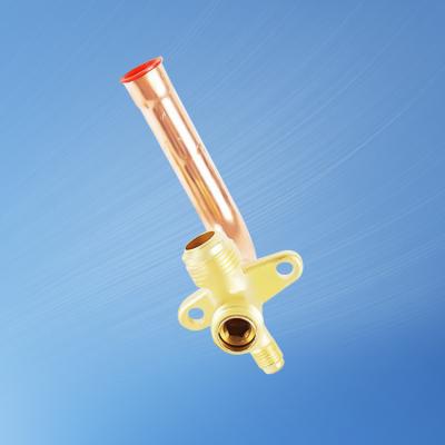 China Industrial Factory Wholesale Air Conditioner Parts 3/8 5/8 1/2 1/4 Inch Slot AC Brass Service Valve for sale