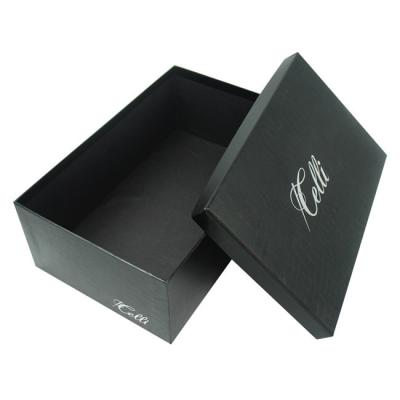 China New Fashion Handmade Printed Luxury Black Lid And Base Box Customized Lady Hosiery Shoe Packaging Tight Sandal Box for sale