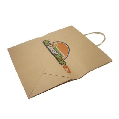 China Custom Printing Recyclable Kraft Paper Food Bag Handbag Food Packet Hat Offset Printing Packaging Handle Recyclable A4 Brown HS Accept for sale