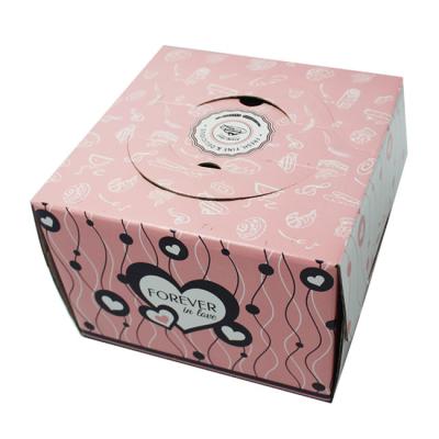 China Singapore Cardboard Birthday Cake Boxes / Recyclable Paper Handle Cake Box Wholesale for sale