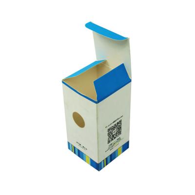 China Recycled Materials Small White Folding Cardboard Box Custom Packaging Boxes For Medicine Gift Package Cosmetic Packaging Coated Paper Box for sale