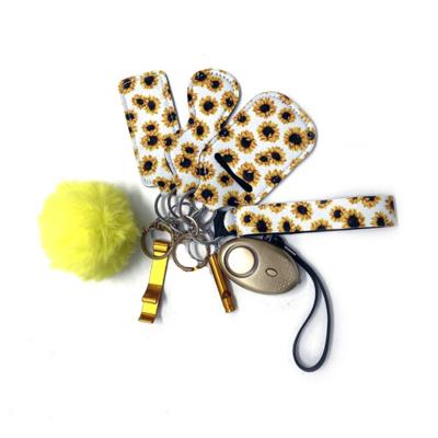 China Wholesale Souvenir Gifts Promotion Products Self-defense Key Chain Opener Set Whistle For Women Helper Key Chain 9pcs Self-defense Key Chain Opener for sale