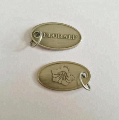 China Europe Customized 12mm Oval Metal Jewelry Tags for sale