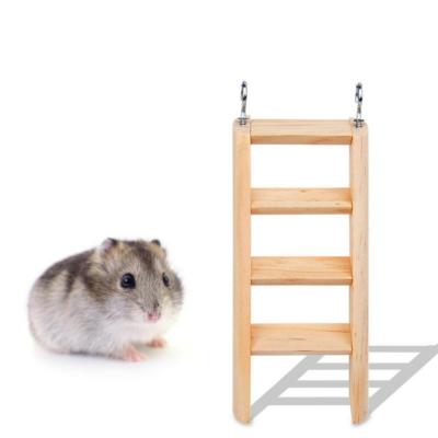 China High Quality Climbing Small Pet Ladder Viable Hamster Stairs Toy Toy Wooden Golden Bear Hamster Pet Supplies for sale