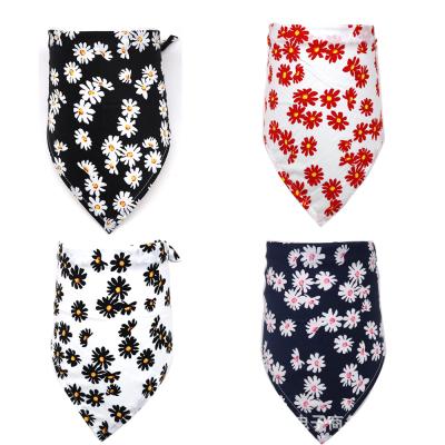 China New Design Pet Daisy Cat Dog Scarf Fashion Triangle Scarf Apparel Accessories Pet Viable Saliva Towel Durable Strong for sale