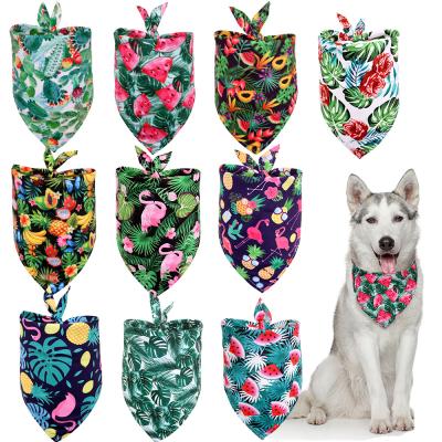 China Sustainable Fashion Wind Fruit Flamingo Pet Cactus Dog Brooch Towel Pet Triangle Fashion Design Scarf Pet Saliva Towel for sale