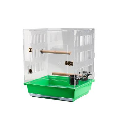 China New Viable Transparent Acrylic Pet Bird Cage Parrot Skin Tiger Fashion Ornamental Breeding Cage for sale