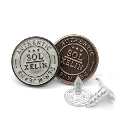 China Viable Custom Exquisite Brass Buttons With Rivets Metal Jean Buttons For Clothes for sale