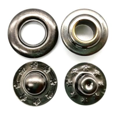 China Custom high quality flat zinc alloy metal gold maker four part snap button color nickel free for coat for sale