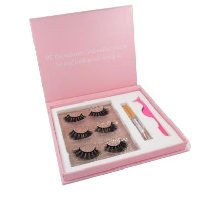 China Private label 3pcs 2pcs natural magnetic lashes set wholesale false magnetic 3d eyelashes with eyeliner for sale