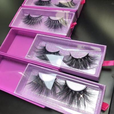 China 25mm Mink Eyelash With Custom Real Mink Lashes 3D Eyelash Logo Natural 3D Case Wholesale Seller for sale