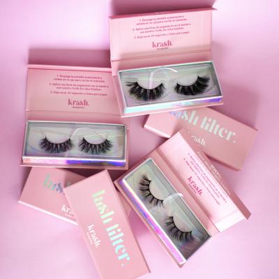 China Natural Creative Luxury Pink Lashes Case Boxes Vendor Customized Eyelash Packaging Box For Mink Lashes Bulk Eyelash for sale