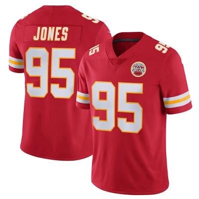 China Sets Wholesale Kansas City Pitched Men's Team Uniform #15 Mahomes #87 Kelce #10 Hill American Football RED Jersey for sale