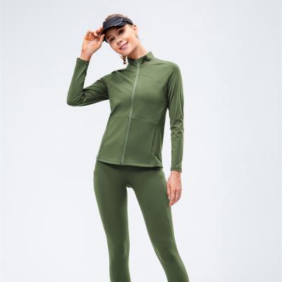 China Autumn Winter Sweatsuit Fleece Antibacterial Wholesale Fitness Gym Sportswear Set Breathable Yoga Matching Jacket With High Waist Gaiters for sale