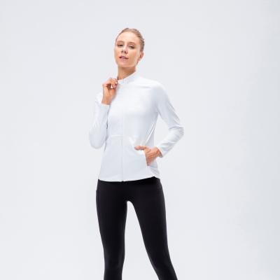 China Newest Lady QUICK DRY Long Sleeve Fleece Style Striped Fitness And Yoga Wear Solid Color Tops Girls Shaping Gym Workout Fitness Yoga Jackets for sale