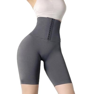 China 2021 Seamless Slim Breathable Gym Waist Shaper Shorts Sports Yoga Gaiters Running Tights Sport Legging Women Workout Yoga Burning Pants Fat for sale