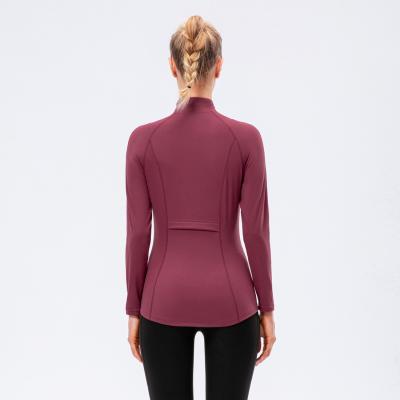 China Breathable Solid Color Yoga Women's Jackets Factory Wholesale Stylish Girls' Jackets Fall Winter Workout Jogging Woman Full Fashionable for sale