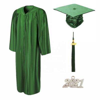 China School Bachelor Adult Bright Green Graduation Dress And Hat for sale