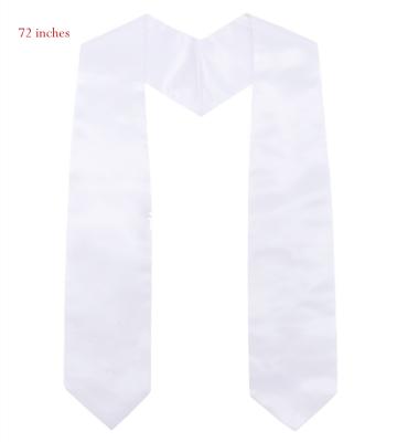 China Wholesale White School Satin Graduation Stole 72 Inches for sale