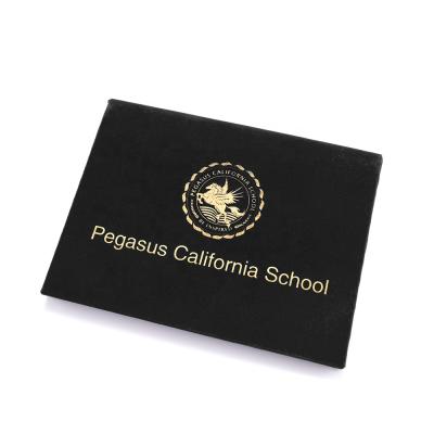 China Waterproof Velvet Material Certificate Holder Diploma Cover With Custom Logo for sale