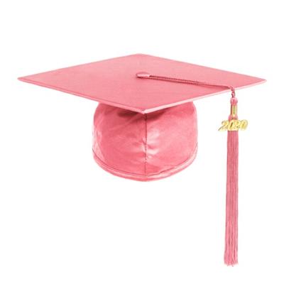 China Eco-Friendly Shiny Pink Graduation Hat And Tassel 100%Polyester for sale