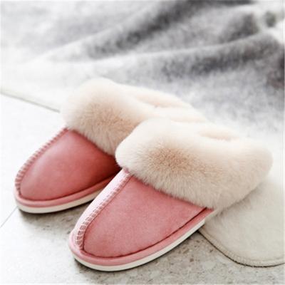 China Anti-Smell Winter Slippers Women's Home Couple Female Flat Warm Soft Indoor Heel Shoes Plush Female Shoes for sale