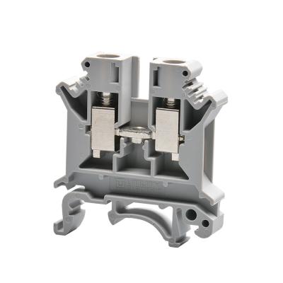 China Nylon UK Connection 6mm2 ST PT Panel Mounted Push Feed Screw Spring Cage Type Din Electric Rail Terminal Block for sale