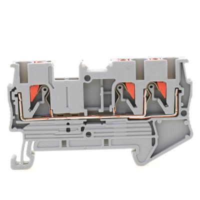 China Wire Connecting UTL PT 1.5-TWIN High Quality Gray Flattening Terminal Block Din Rail Mount for sale