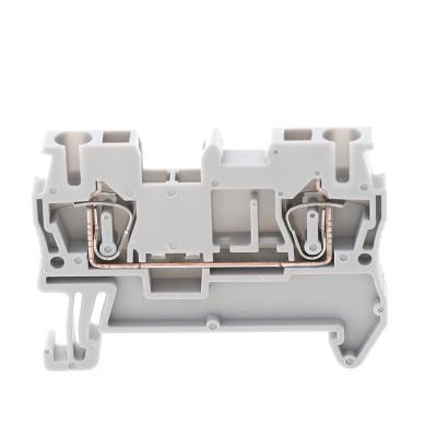 China Red Copper Type PA66+Red Copper PA66 Spring Feed Through Industrial Distribution Terminal Blocks for sale