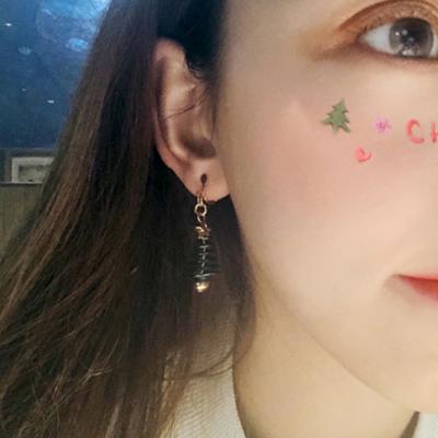 China FASHIONABLE Replenish Circle Earring Creativity Star Christmas Tree Tassel Designer Channel Fashion Hoop Earring for sale