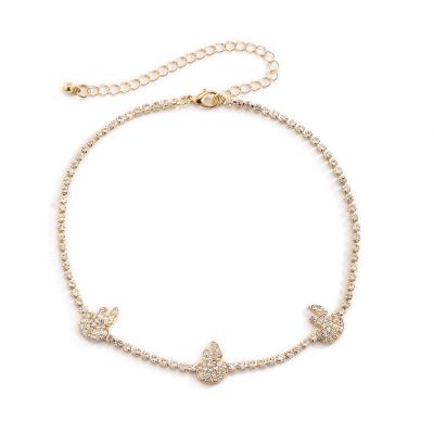 China Creative simple flame punk Diamond Geometric Single Layer Necklace for sale