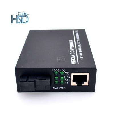 China 1x 1000Base-X SFP Slot Mini Gigabit Ethernet Media Converter AC 100V~240V 1x 10/100/1000Base-T RJ45 HS-MC001 for sale