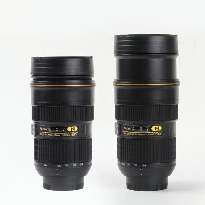 China China factory direct sale novelty stocked camera lens shaped travel rotating coffee mug for sale