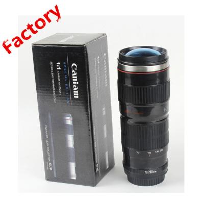 China China Sustainable Black Camera Lens Form Potable Double Wall Stainless Steel Travel Tumbler Wholesale for sale