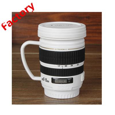 China Good Quality 220ml Stainless Steel Lens Sustainable Coffee Mug With Handle for sale