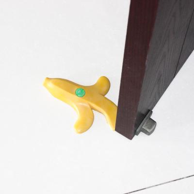 China Wholesale Plastic Funny Banana Door Stop Novelty Household Goods PVC Floor Door Stopper Non-Slip Door Stopper for sale