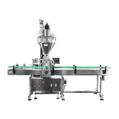 China Automatic Food Baby Powder Spices Jar Packing Line Maker With Auger Filler for sale