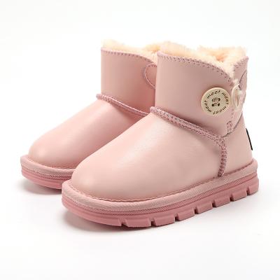 China Little Girl's Round Winter Warm Korean Anti Slip Children's Boots Children's Shoes Waterproof Snow Hair Leather Substitute Boots Children's Boots for sale